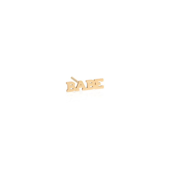 Zoë Chicco 14kt Yellow Gold Itty Bitty BABE Stud Earring