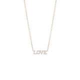 Zoë Chicco 14kt White Gold Itty Bitty LOVE Necklace