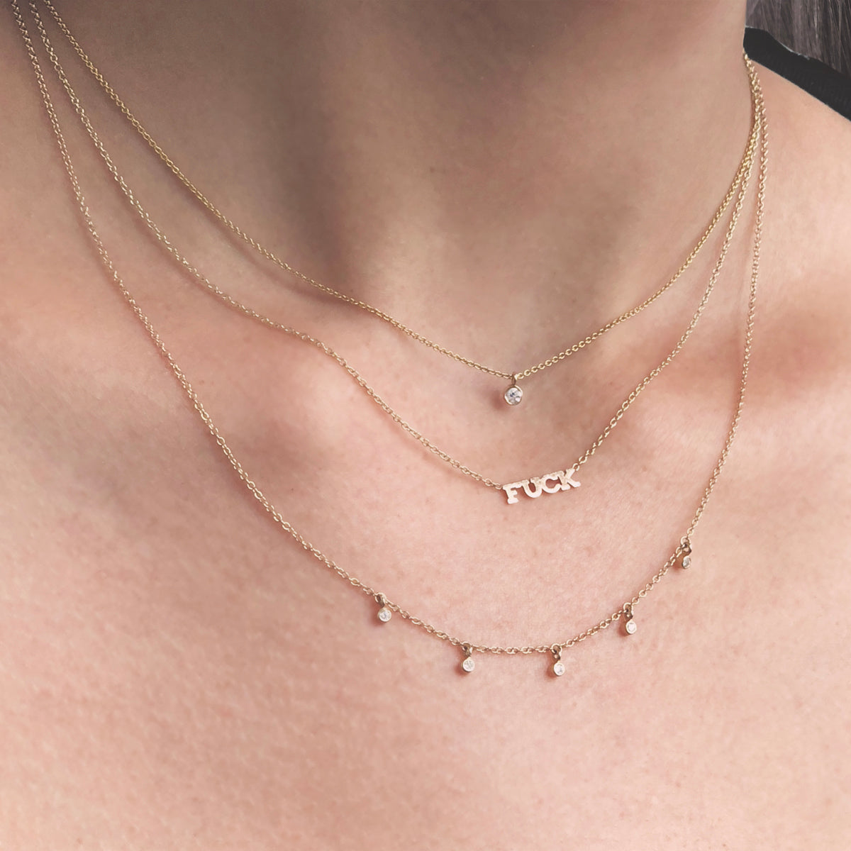 Zoë Chicco 14k Gold Itty Bitty FUCK Necklace – ZOË CHICCO