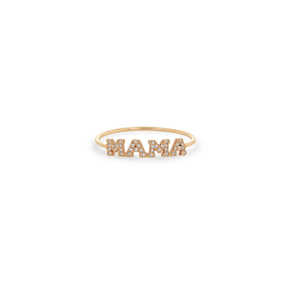 Zoë Chicco 14k Gold Itty Bitty Pavé Diamond MAMA Ring