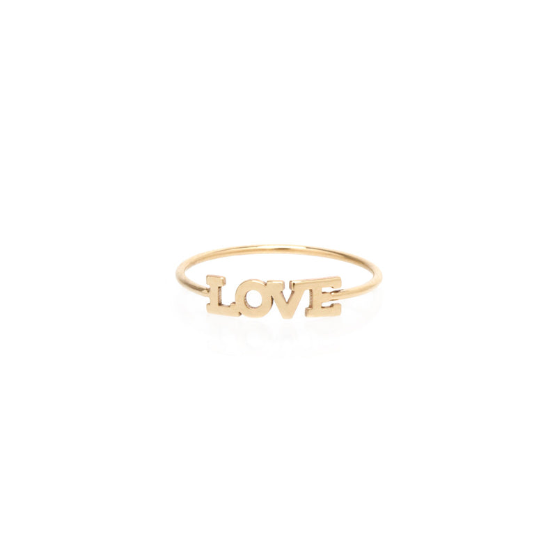 Zoe Chicco 14kt Gold Itty Bitty LOVE Ring