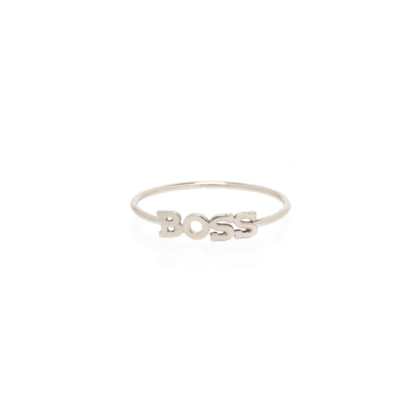 Zoë Chicco 14kt White Gold Itty Bitty BOSS Ring