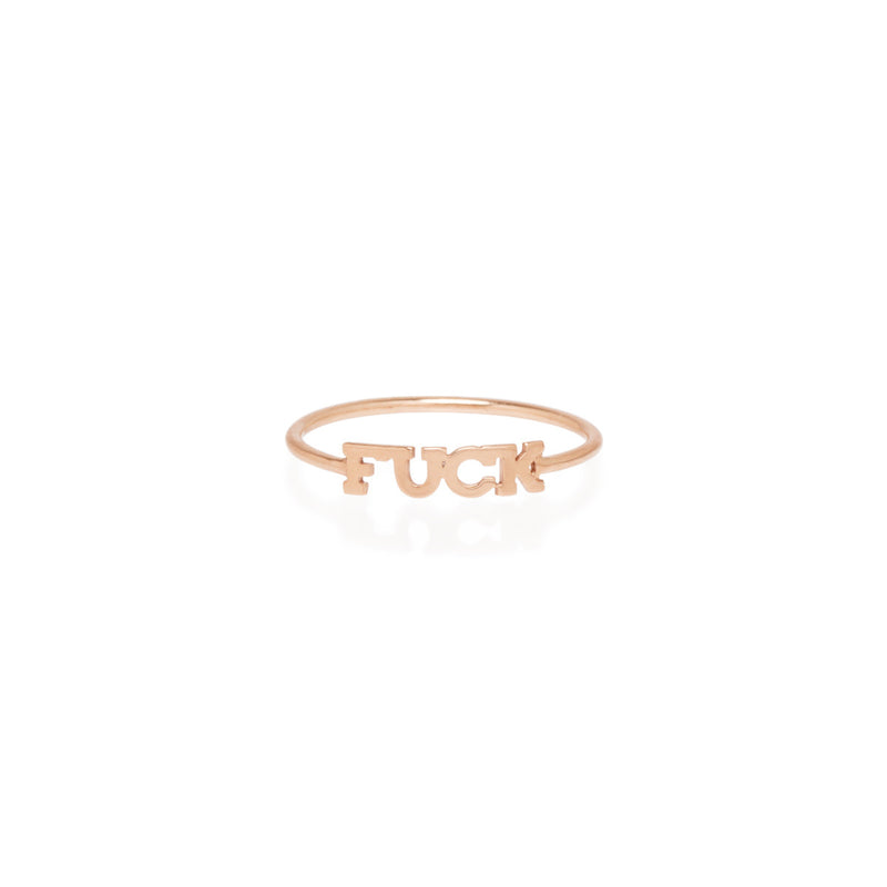 Zoë Chicco 14kt Rose Gold Itty Bitty FUCK Ring