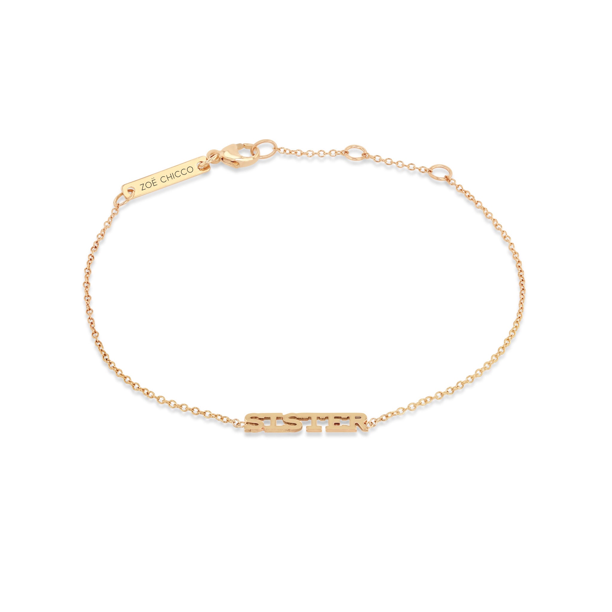 Zoë Chicco 14k Gold Itty Bitty SISTER Bracelet