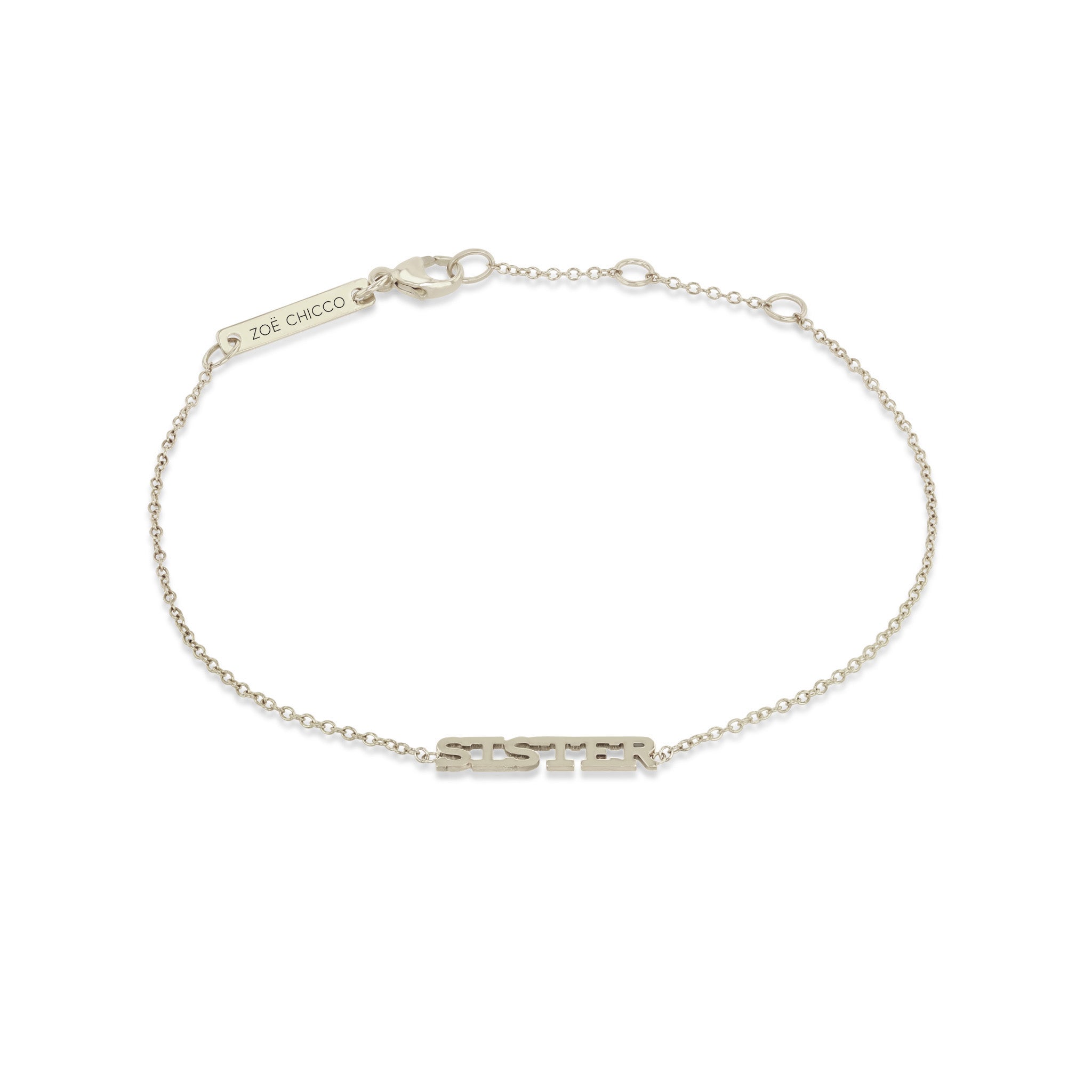 Zoë Chicco 14k Gold Itty Bitty SISTER Bracelet