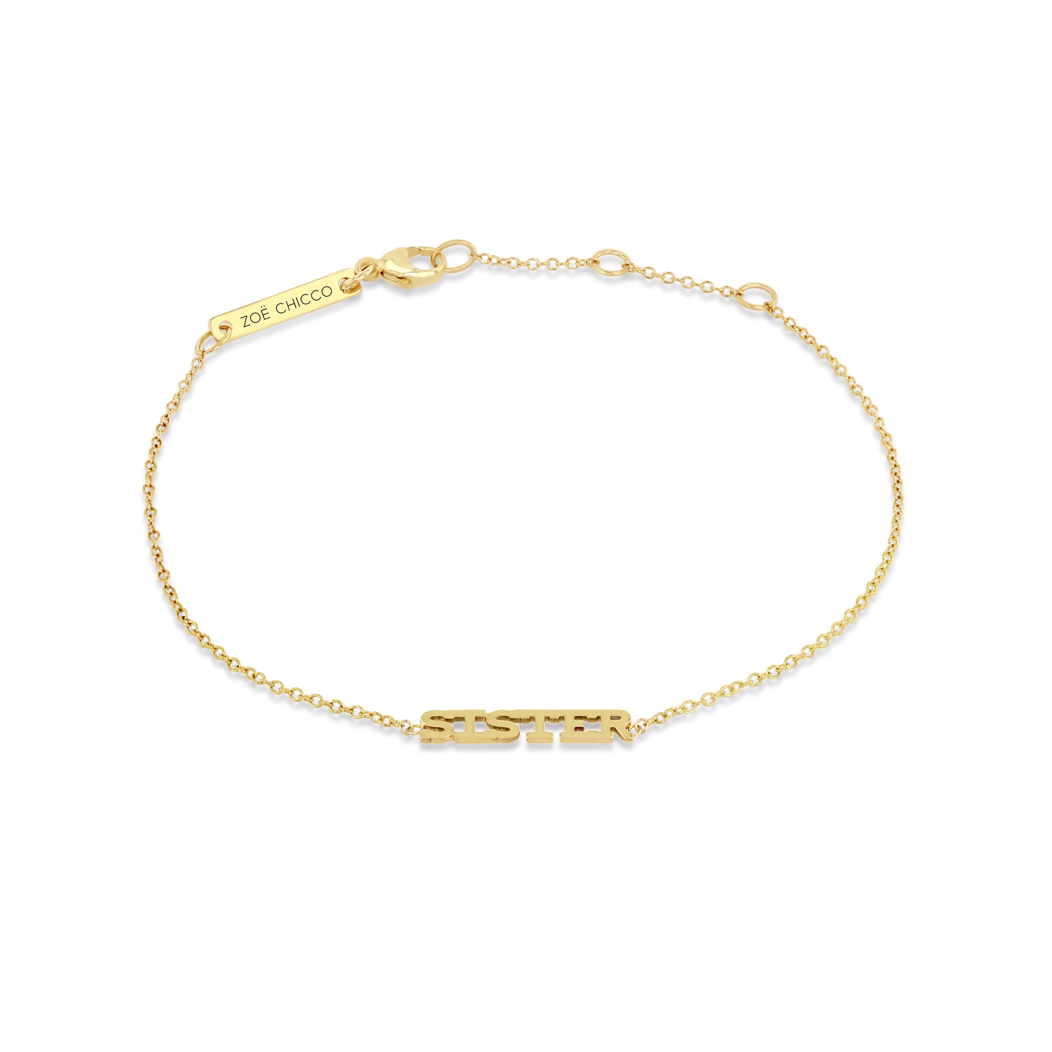 Zoë Chicco 14k Gold Itty Bitty SISTER Bracelet