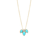 14k turquoise sunburst diamond necklace