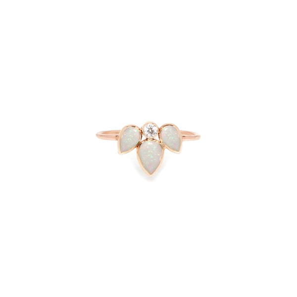 Zoe Chicco 14kt Gold Opal & Diamond Sunburst Ring