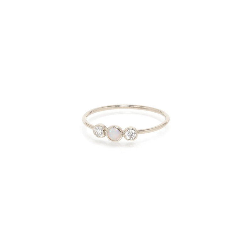 Zoe Chicco 14k Opal & Diamond Bezel Ring