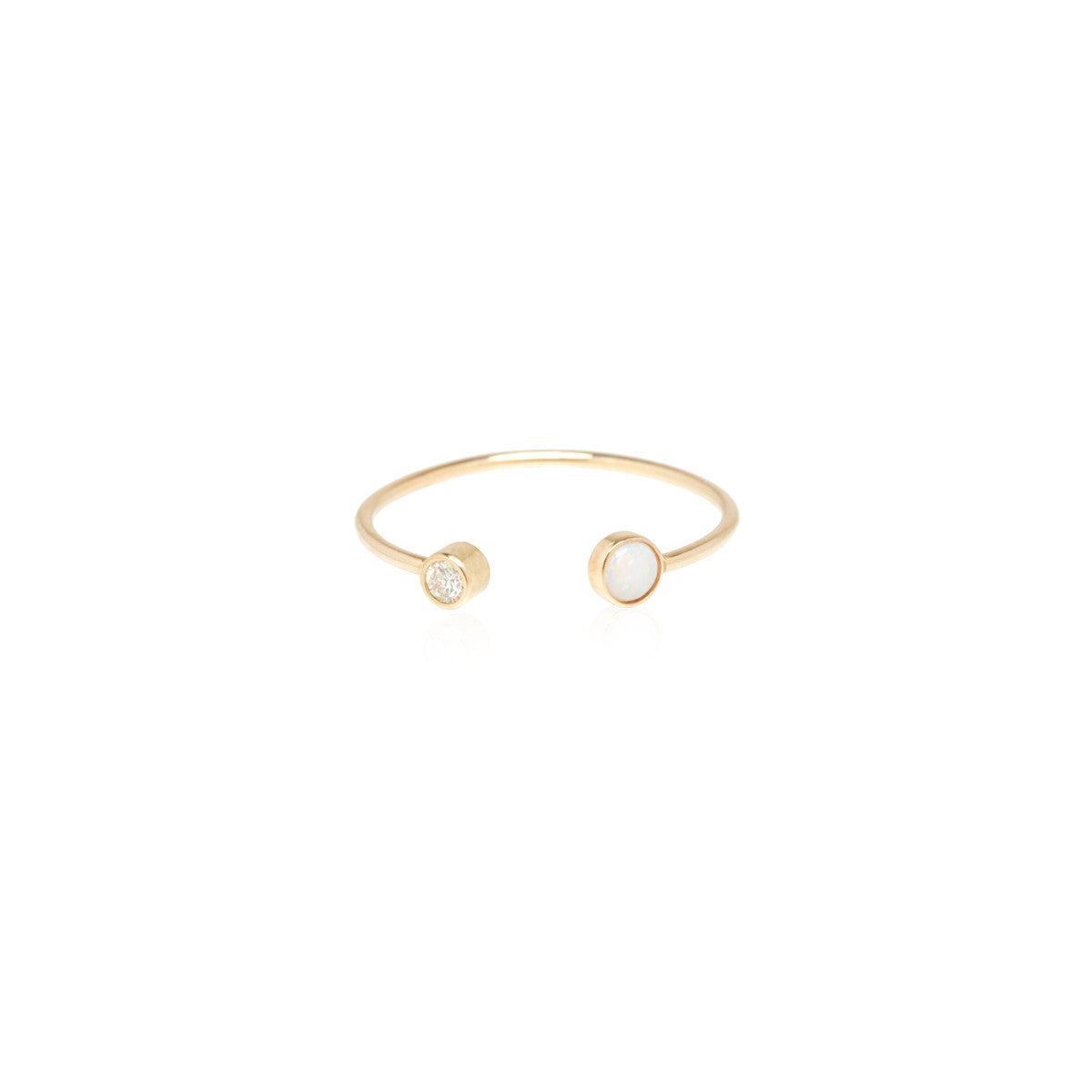 Zoë Chicco 14k Gold Opal & Diamond Bezel Open Band Ring – ZOË CHICCO