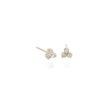 Zoe Chicco 14kt White Gold Tiny Trio Diamond Stud Earrings