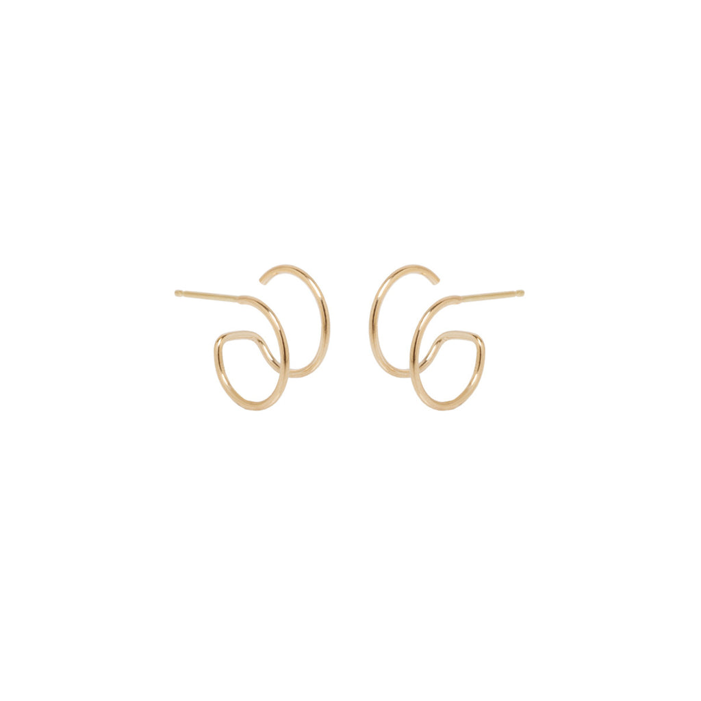 Zoë Chicco 14k Gold Thin Double Huggie Hoop Earrings – ZOË CHICCO