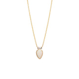 Zoe Chicco 14kt Gold Large Opal Tear & Baguette Diamond Necklace