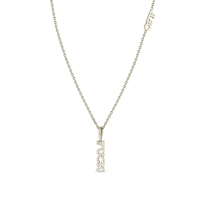 Zoë Chicco 14k Gold Itty Bitty FUCK Necklace with Itty Bitty OFF