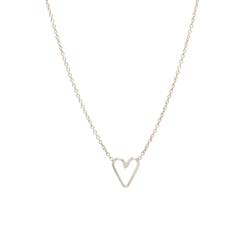 14k Tiny Open Heart Necklace