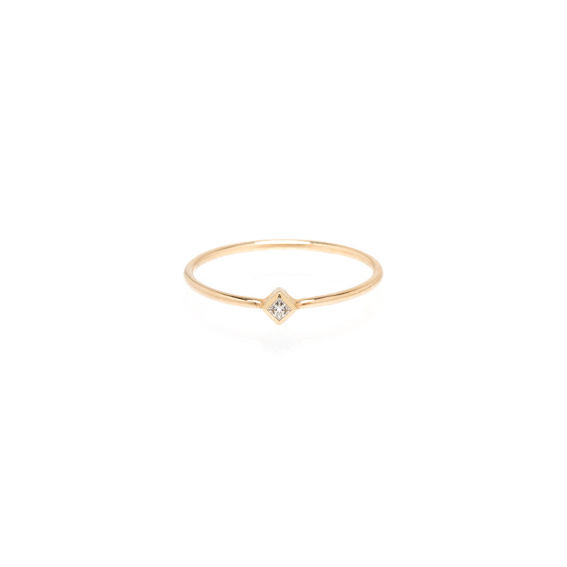 14k Tiny Princess Diamond Ring – ZOË CHICCO