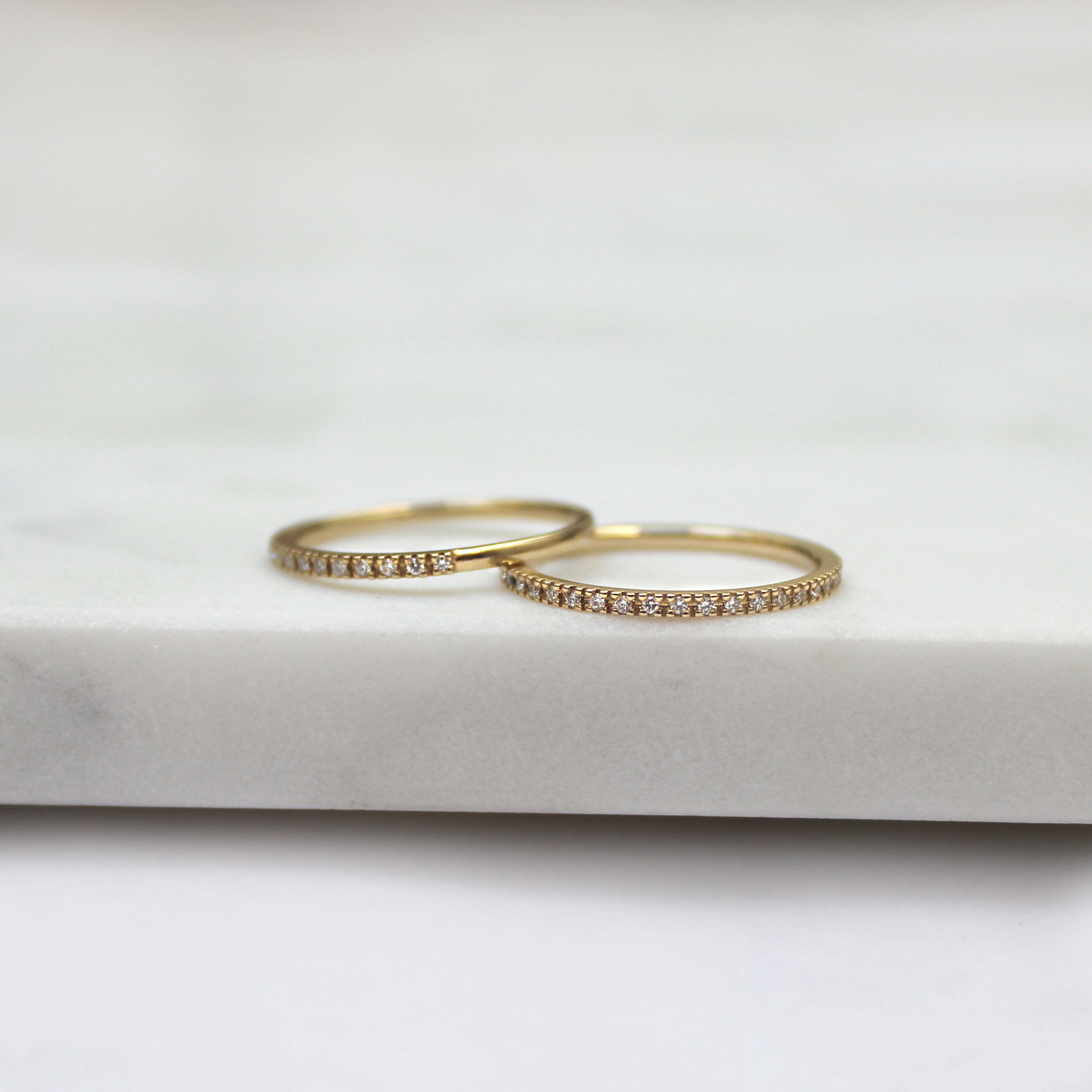 14k Pavé Diamond Half Eternity Band Ring