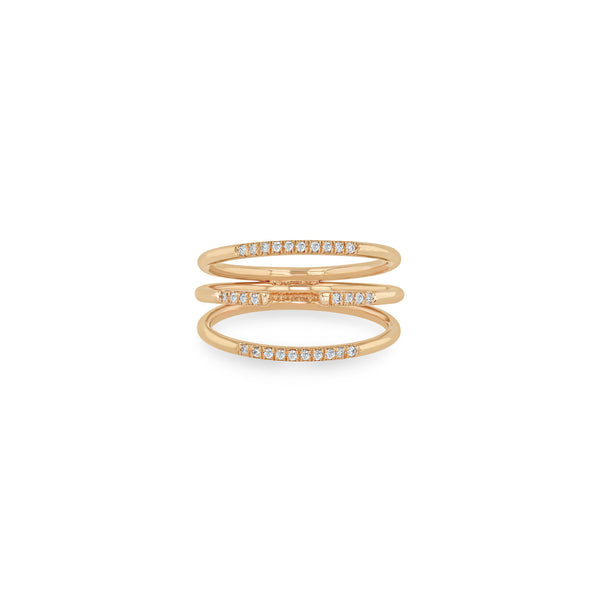 Zoë Chicco 14k Gold Triple Pavé Diamond Band Ring