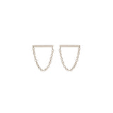 Zoë Chicco 14kt White Gold Chain Bar Stud Drop Earrings