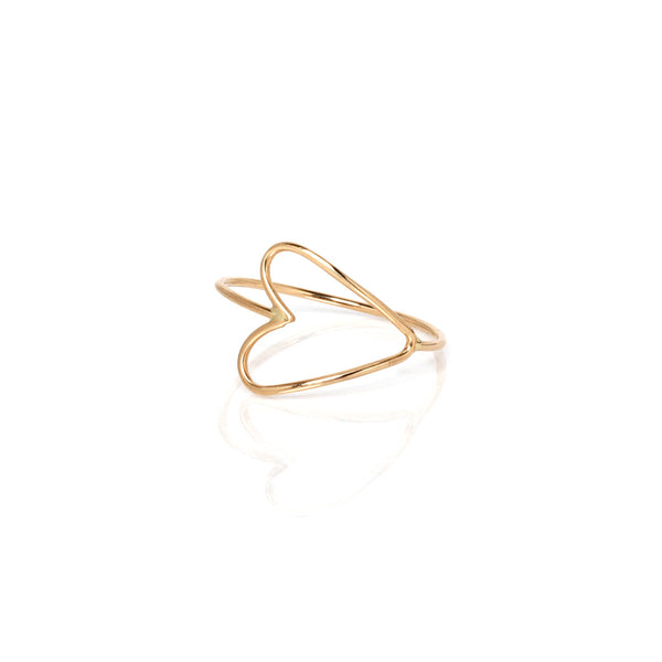 Zoë Chicco 14kt Gold Sideways Open Heart Ring