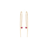 14k Ruby Wire Earrings