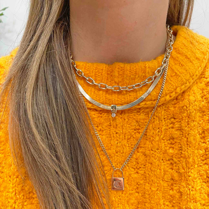 14k Gold XXL Square Oval Link Chain Necklace