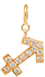 14k Midi Bitty Pavé Diamond Zodiac Charm Pendant on Spring Ring
