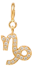 14k Midi Bitty Pavé Diamond Zodiac Charm Pendant on Spring Ring