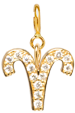 14k Midi Bitty Pavé Diamond Zodiac Charm Pendant on Spring Ring