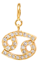 14k Midi Bitty Pavé Diamond Zodiac Charm Pendant on Spring Ring