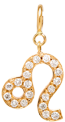 14k Midi Bitty Pavé Diamond Zodiac Charm Pendant on Spring Ring