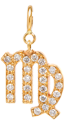 14k Midi Bitty Pavé Diamond Zodiac Charm Pendant on Spring Ring