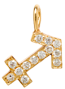 14k Midi Bitty Pavé Diamond Zodiac Charm Pendant