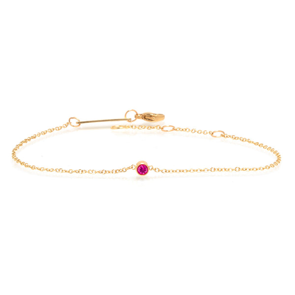 Zoë Chicco 14k Gold Single Pink Sapphire Bezel Bracelet