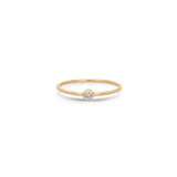 14k Diamond Bezel Thin Band Ring