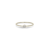 14k Diamond Bezel Thin Band Ring