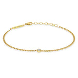 Zoë Chicco 14k Gold Diamond Bezel Extra Small Curb Chain Bracelet