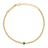 Zoë Chicco 14k Gold Emerald Bezel XS Curb Chain Bracelet