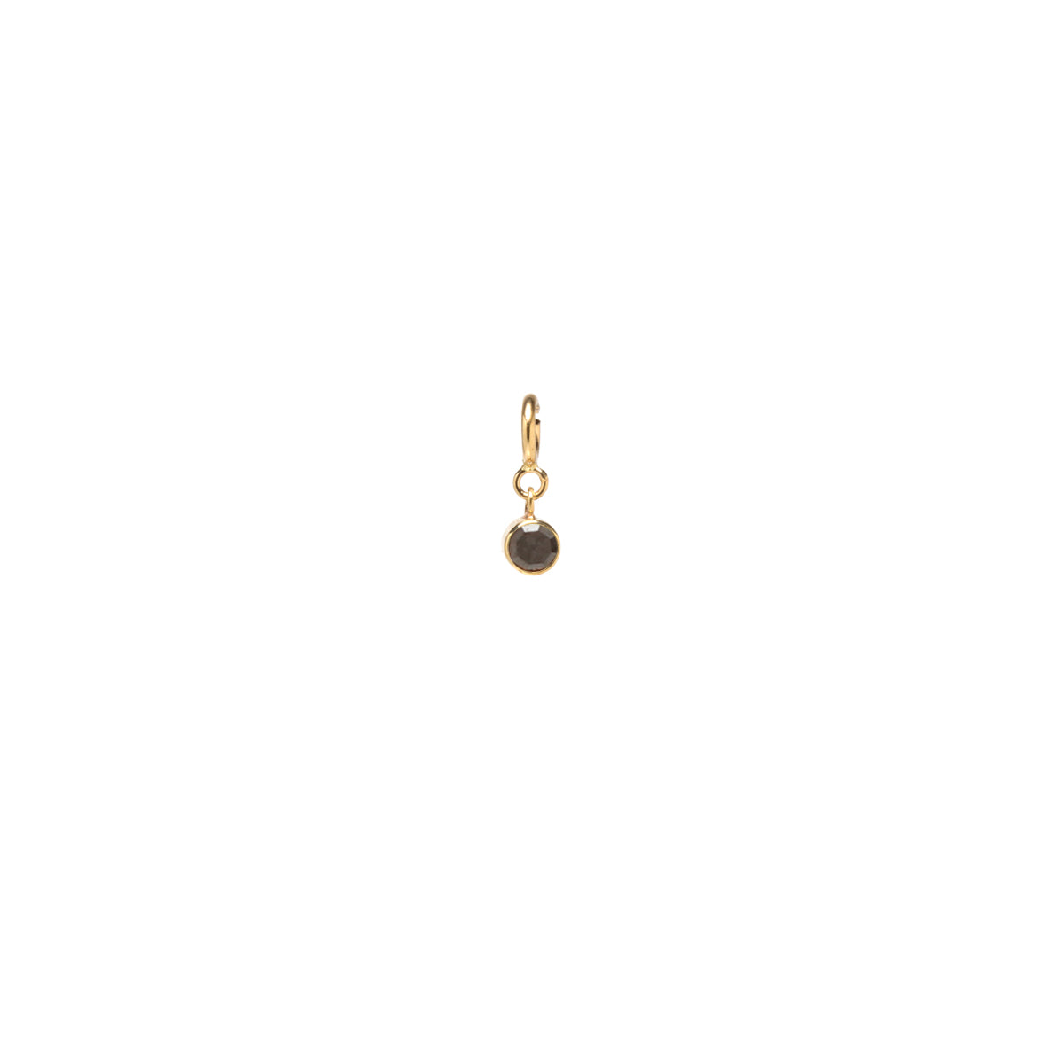 Zoë Chicco 14kt Gold Round Black Diamond Charm Pendant with Spring Ring