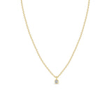 Zoë Chicco 14k Gold Single Diamond Bezel Pendant Necklace