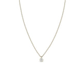 14k Single Diamond Bezel Pendant Necklace