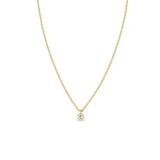 Zoë Chicco 14k Gold Single 3mm Diamond Bezel Pendant Necklace