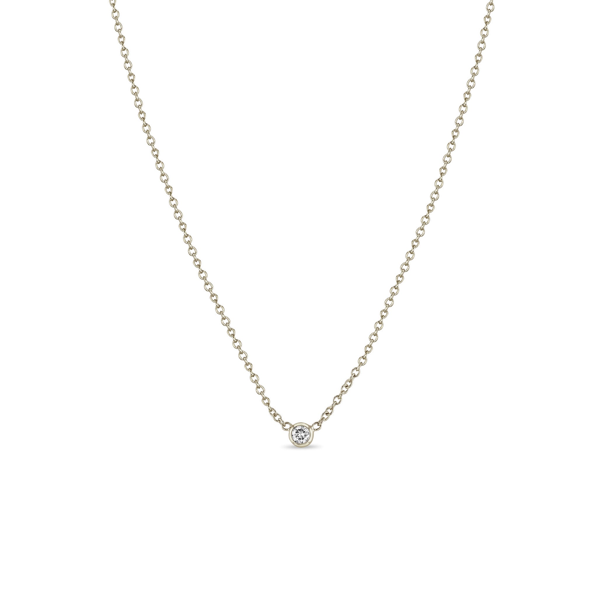 Zoë Chicco 14k Gold Classic Round Diamond Bezel Necklace