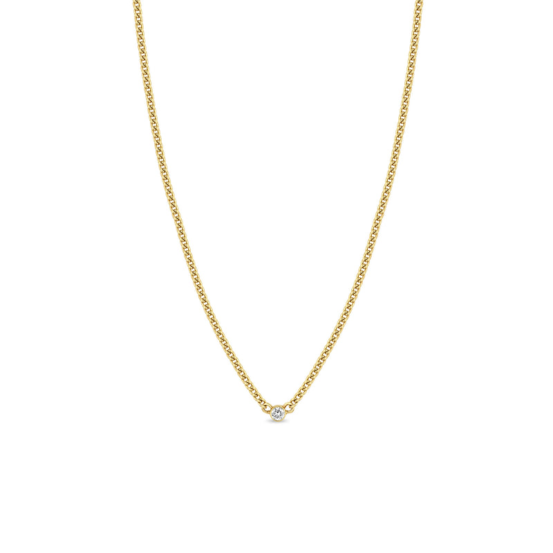 Zoë Chicco 14k Gold Diamond Bezel XS Curb Chain Necklace