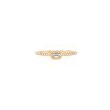 Zoë Chicco 14kt Gold Emerald Cut Diamond Bezel Pave Band Ring