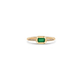 Zoë Chicco 14k Rose Gold Emerald Cut Emerald Bezel Pavé Diamond Band Ring
