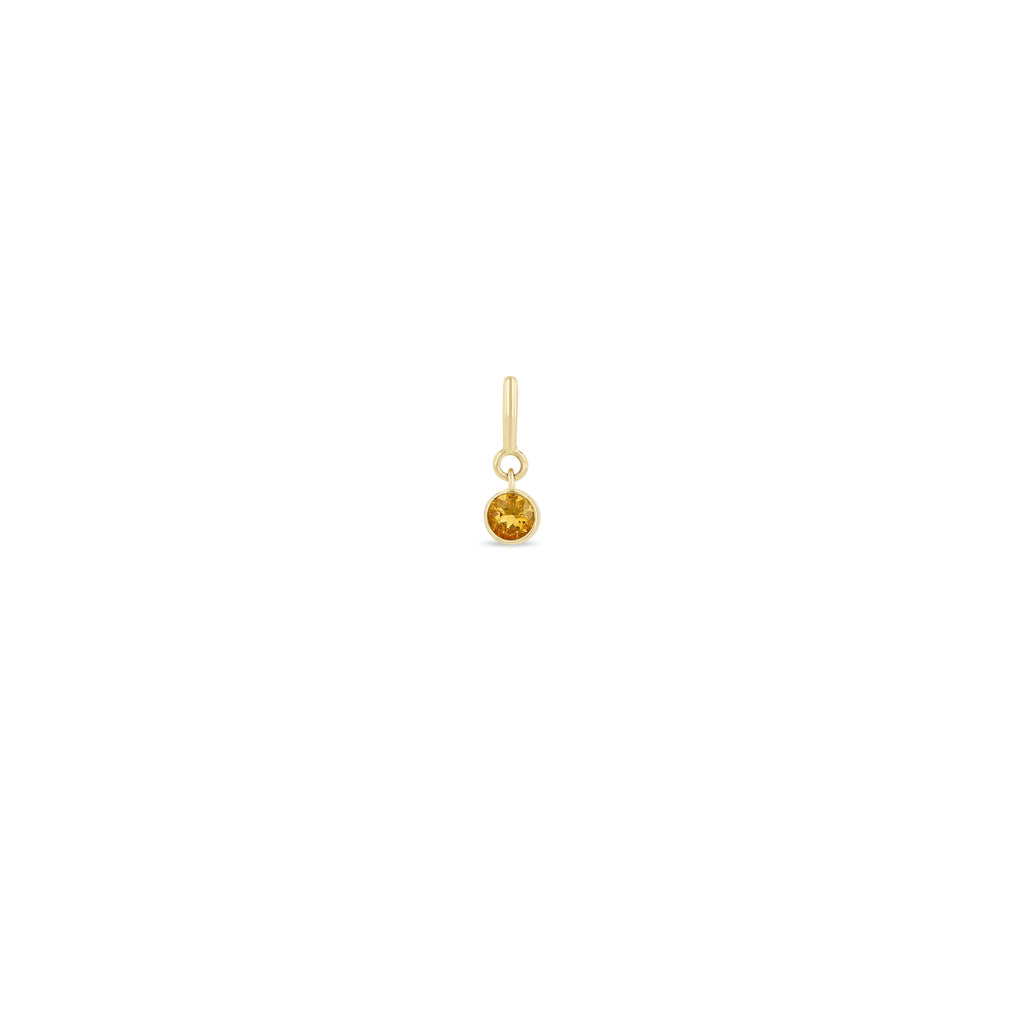 Zoë Chicco 14k Gold Citrine Spring Ring Charm Pendant | November Birthstone