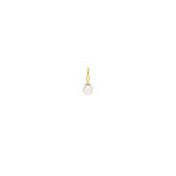 Zoë Chicco 14k Gold Freshwater Pearl Charm Pendant | June Birthstone with Spring Ring