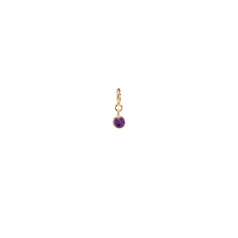 14k amethyst charm pendant with spring ring