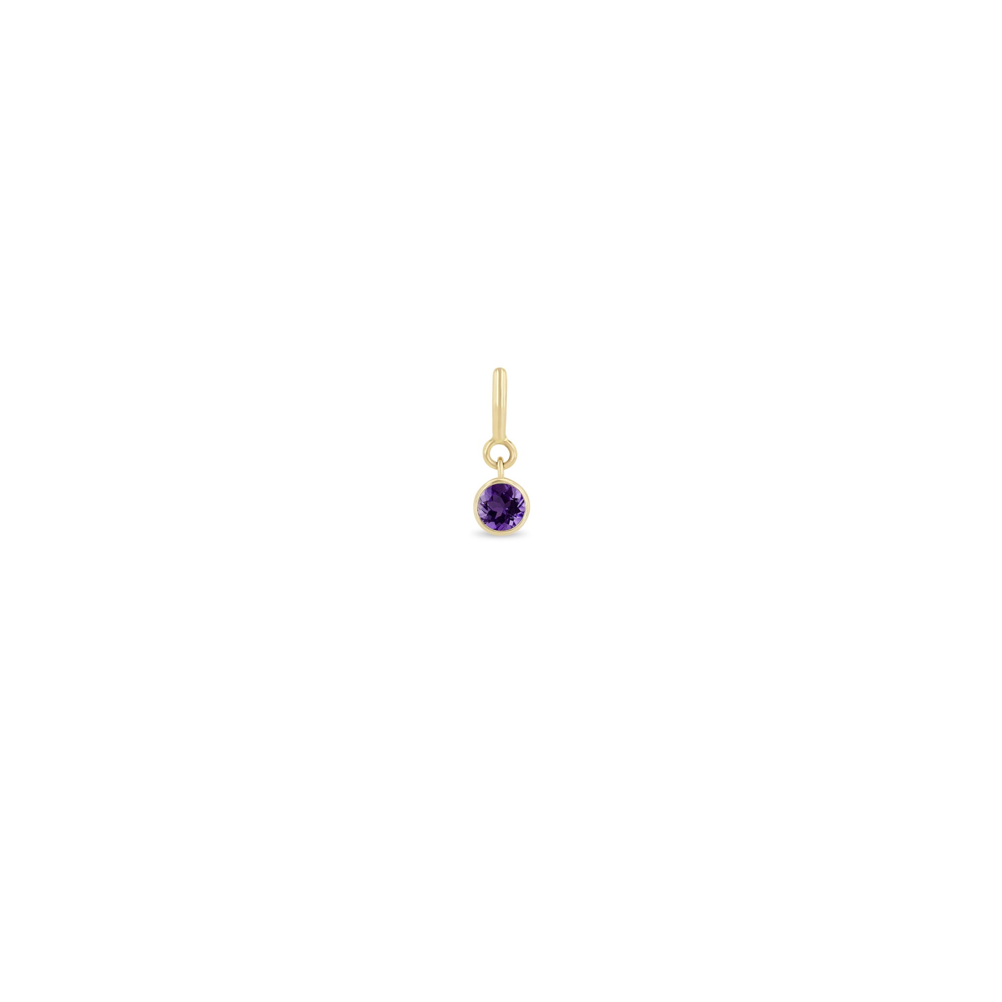 Zoë Chicco 14k Gold Amethyst Spring Ring Charm Pendant  | February Birthstone